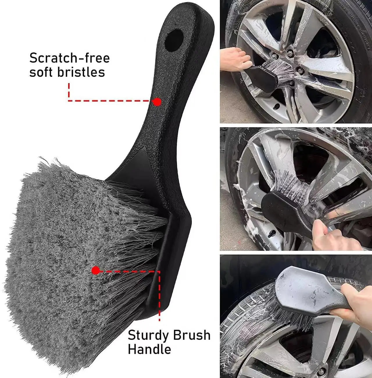 Wheel rim brush set